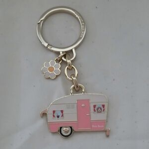 Kate Spade Pink & Cream Camper Trailer Keychain